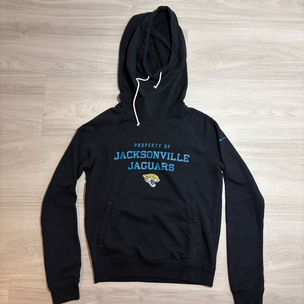 Nike Jacksonville Jaguars NFL Hoodie Womens Small Black Funnel Neck Sweatshirt